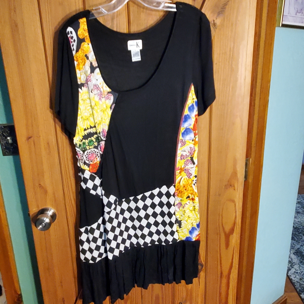 Unique Patchwork Mini Dress